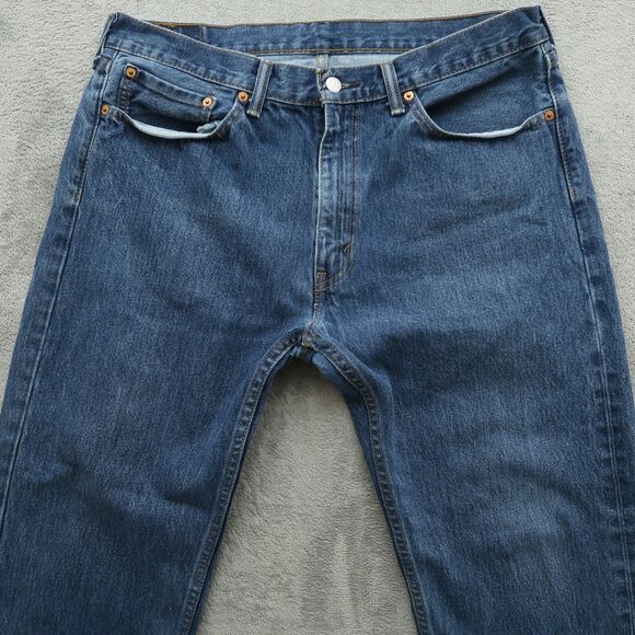 Levi's 505 Jeans Mens Size 36x32 Blue Regular Straight 100% Cotton Denim Pants - Picture 11 of 16